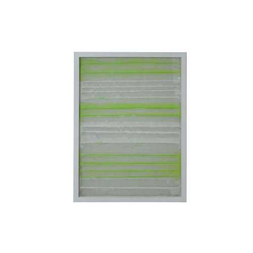 Fun White and Green Stripes Shadow Box Wall Art
