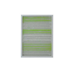 Fun White and Green Stripes Shadow Box Wall Art