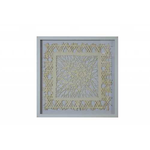White and Natural Cut Paper Shadow Box Wall Art