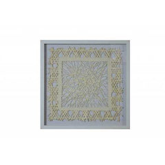 White and Natural Cut Paper Shadow Box Wall Art