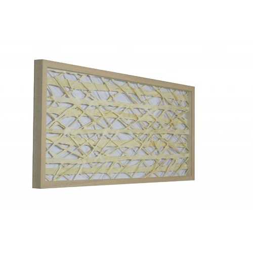 14" x 2" x 47" Natural Brown, Wood, Paper And Glass - Shadow Box