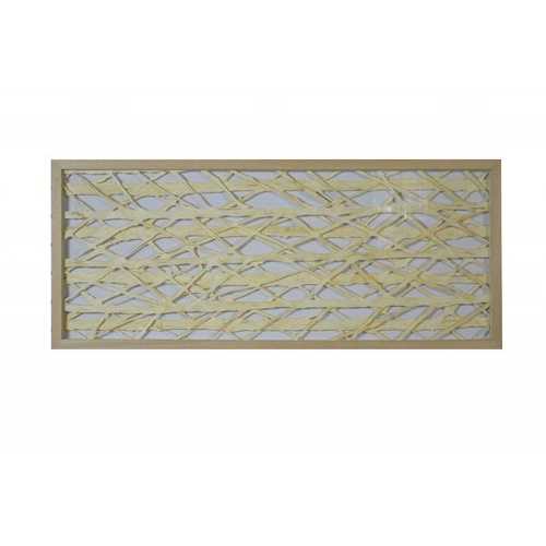 14" x 2" x 47" Natural Brown, Wood, Paper And Glass - Shadow Box