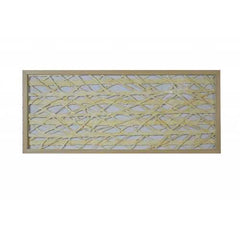 14" x 2" x 47" Natural Brown, Wood, Paper And Glass - Shadow Box