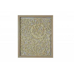 Natural Light Wood and Paper Abstract Design Shadow Box