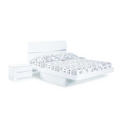 85'' X 72''  X 42.5'' Modern California King White High Gloss Bed
