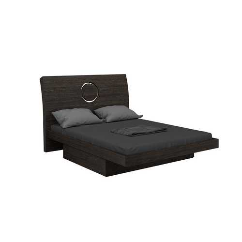 77'' X 90''  X 40'' Modern Eastern King Gray High Gloss Bed