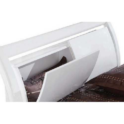 86'' X 91''  X 41'' Modern Eastern King White High Gloss Bed