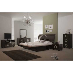84" X 87"  X 40"  4pc California King Modern Wenge High Gloss Bedroom Set
