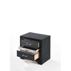 17" X 26" X 26" Black Wood Nightstand