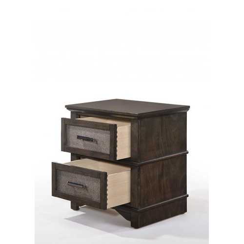 17" X 24" X 24" Dark Walnut Wood Nightstand