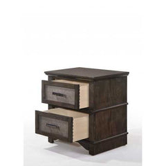 17" X 24" X 24" Dark Walnut Wood Nightstand