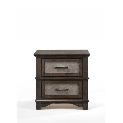 17" X 24" X 24" Dark Walnut Wood Nightstand
