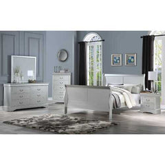 56" X 85" X 47" Platinum Wood Full Bed