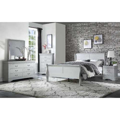 80" X 90" X 47" Platinum Wood King Bed
