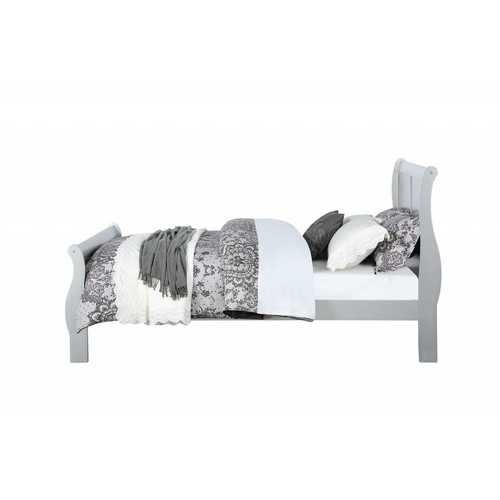 80" X 90" X 47" Platinum Wood King Bed