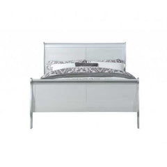 62" X 90" X 47" Platinum Wood Queen Bed