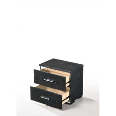 15" X 22" X 23" Black (High Gloss) Wood Veneer (Paper) Nightstand