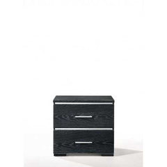 15" X 22" X 23" Black (High Gloss) Wood Veneer (Paper) Nightstand