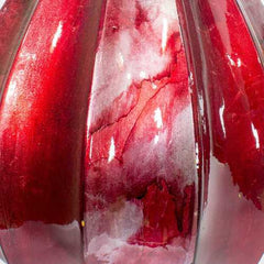 Kya Red and Silver Foil and Lacquer Ceramic Teardrop Vase