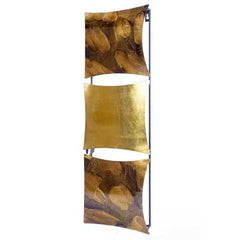 8" X 2.75" X 24.5" Copper Brown and Orange Metal Vertical Panel Wall Decor