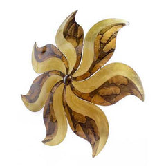29" X 2" X 29" Gold  Copper  Brown Metal Large Flower Wall Decor