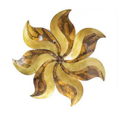 29" X 2" X 29" Gold  Copper  Brown Metal Large Flower Wall Decor