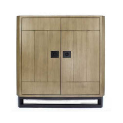 31" X 17" X 32" Natural MDF  Wood  Metal Door Corner Cabinet