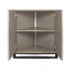 31" X 17" X 32" Natural MDF  Wood  Metal Door Corner Cabinet
