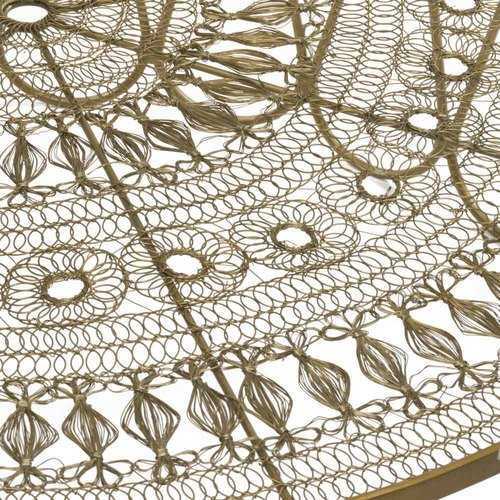 39" x 39" x 18" Antique Brass Wire Work Coffee Table