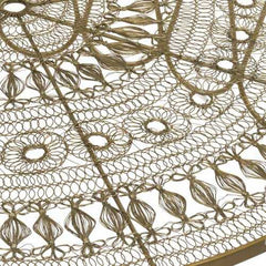 39" x 39" x 18" Antique Brass Wire Work Coffee Table