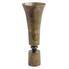 9.5" x 9.5" x 26.5" Regal Large Vintage Brass Vase