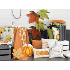 18"x 18" Thankful Pumpkin Love Printed Decorative Throw Pillow Cover