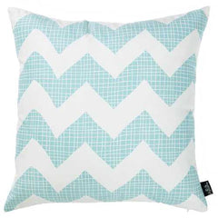 18"x 18" Blue Tropical Chevron Printed Decorative Throw Pillow Cover