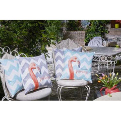 18"x 18" Tropical Gray Chevron Printed Decorative Throw Pillow Cover