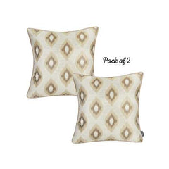 17"x 17" Jacquard Brown Slices Decorative Throw Pillow Cover Set Of 2 Pcs Square