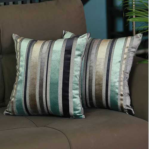 17"x17" Sky Blue Velvet Luxurious Throw Decorative Pillow Case Set of 2 pcs Square