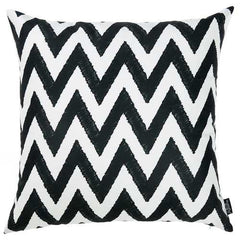 18"x18" Black and White Chevron Decorative Throw Pillow Cover