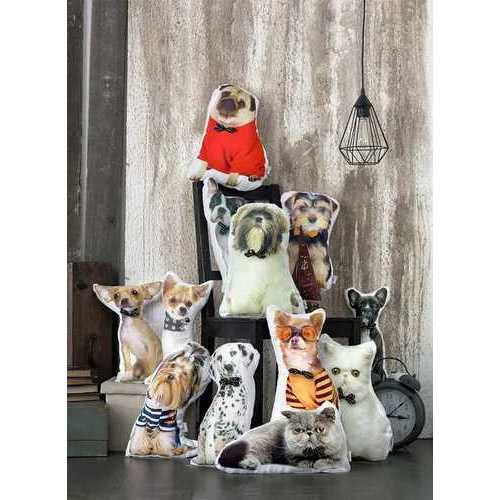 Yorkie Dog Shape Filled Pillow, Animal Shaped Pillow