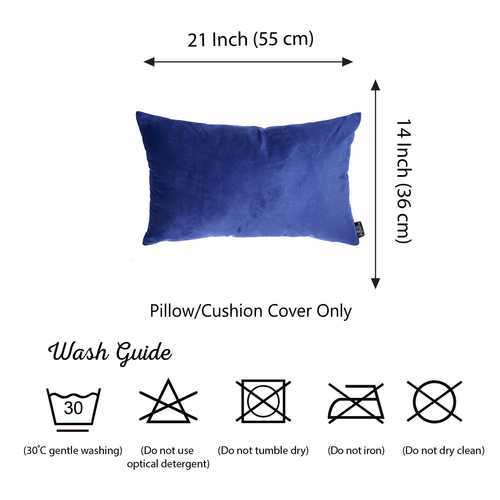 21"x14" Navy Blue Velvet Decorative Throw Pillow Cover 2 Pcs in set
