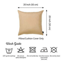 20"x20" Light Beige Honey Throw Pillow Cover 2 pcs in set
