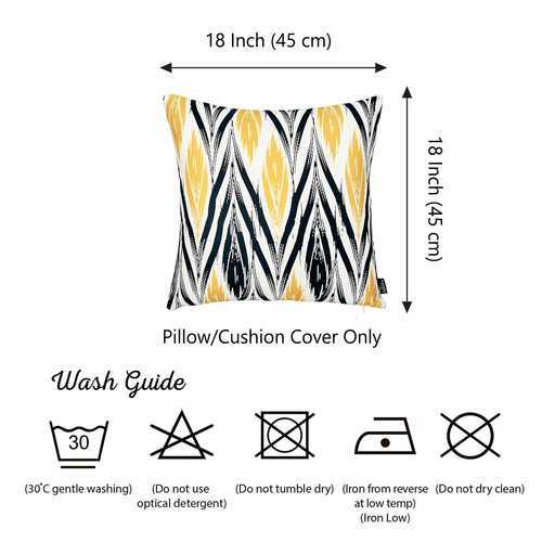 18"x18" Geometric Yellow Lit Decorative Throw Pillow Cover Printed