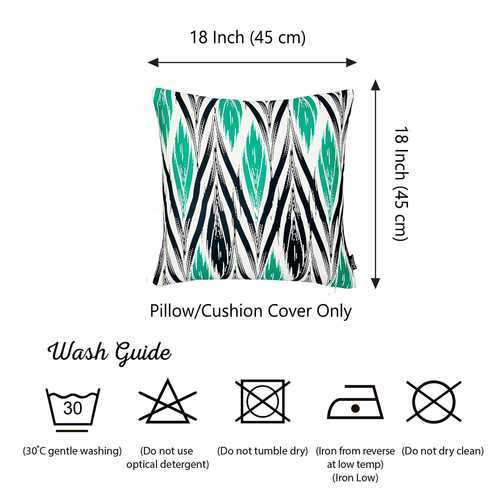 18"x18" Geometric Green Lit Decorative Throw Pillow Cover Printed