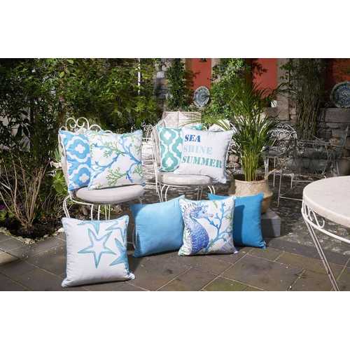 18"x18"Turquiose Marine Moroccon Stars Decorative Throw Pillow Cover