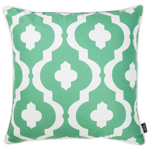 18"x18"Turquiose Marine Moroccon Stars Decorative Throw Pillow Cover