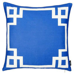 18"x18"Blue and White Geometric Decorative Throw Pillow Cover