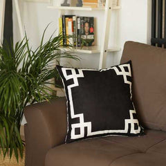 18"x18"Black and White Geometric Decorative Throw Pillow Cover