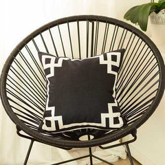 18"x18"Black and White Geometric Decorative Throw Pillow Cover