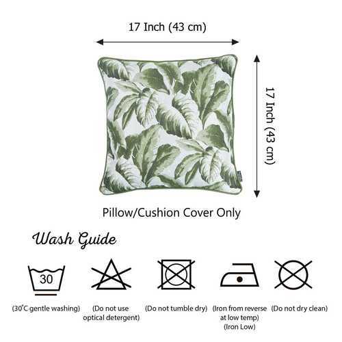 17"x 17" Jacquard Tropical Spring Leaf Decorative Throw Pillow Cover