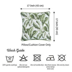 17"x 17" Jacquard Tropical Spring Leaf Decorative Throw Pillow Cover