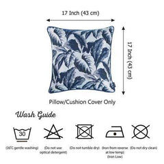 17"x 17" Jacquard Tropical Sky Leaf Decorative Throw Pillow Cover